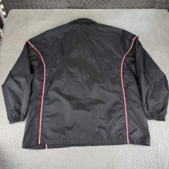 Vtg Nike Jacket Mens Xxl Black  Full Zip‎ Track Windbreaker Red Swoosh 90s Y2K - Picture 9 of 10